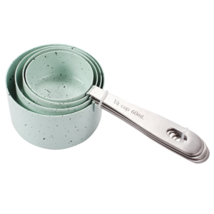 set de 4 tasses à mesurer en acier inoxydable pour la cuisine à domicile avec cuillère incluse